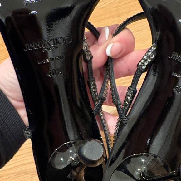 Jimmy Choo Black Heels with Silver Accents - Picture 6 of 8